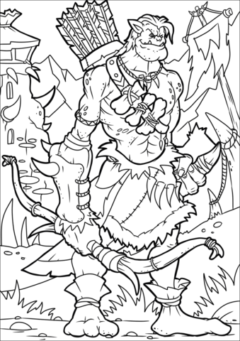 Orc Hunter Coloring Page